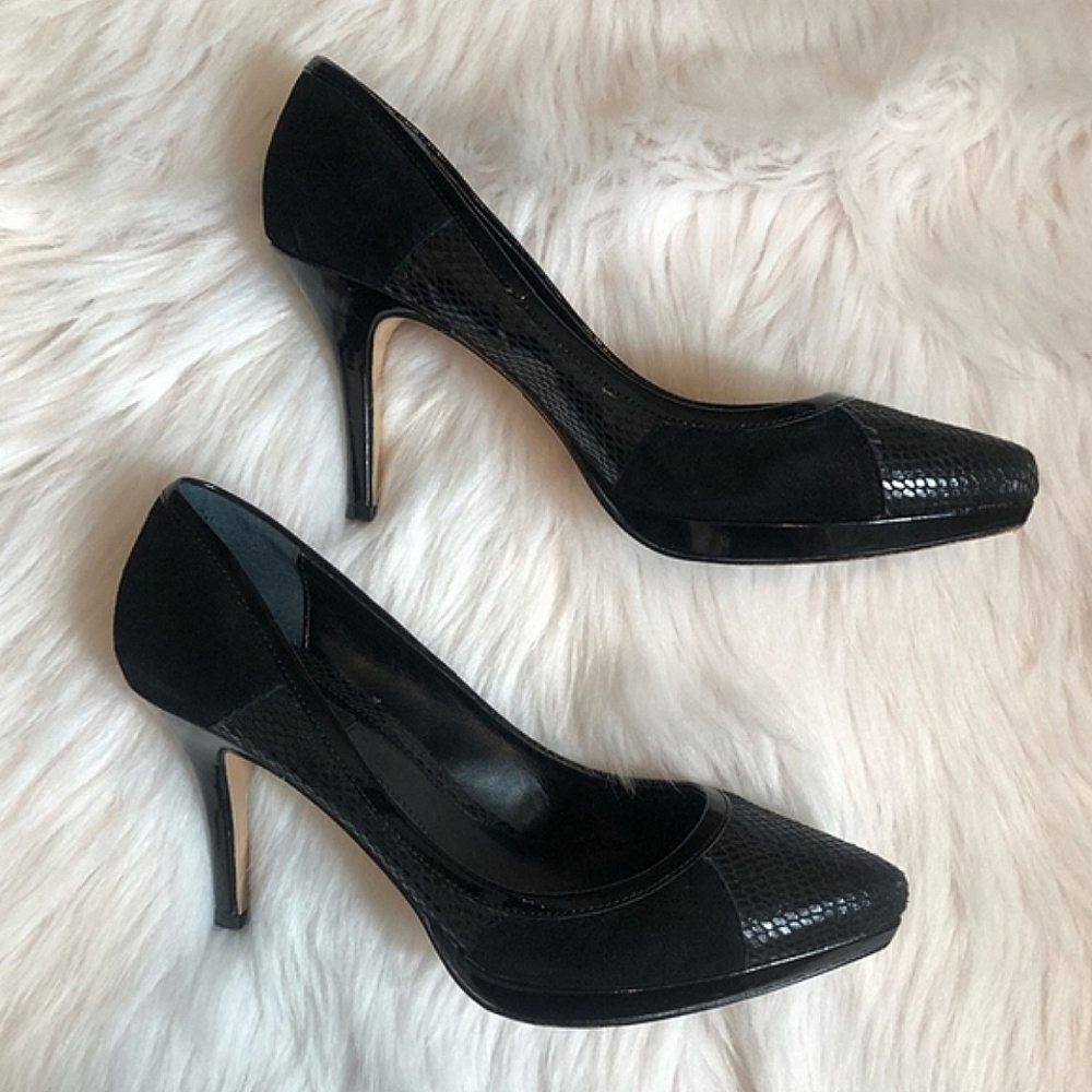 WHBM snakeskin heels, 6.5